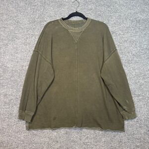 Aerie Sweatshirt Womens Small Green Pullover Fleece Oversized Bohemian Casual